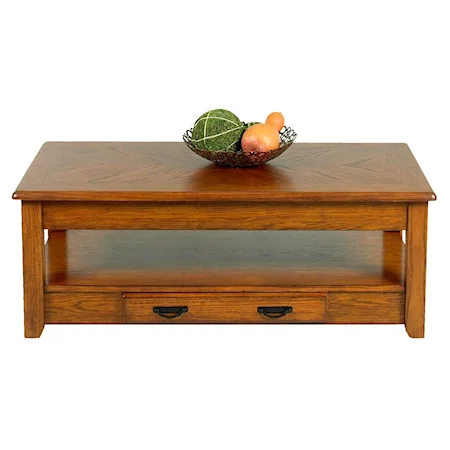 Casual 1 Drawer Cocktail Table with Lift Top